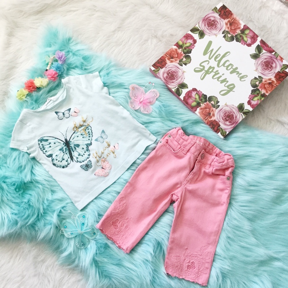 Pink denim bottoms